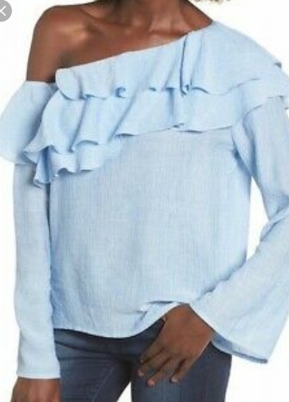 Socialite Tops - Socialite Off The Shoulder Ruffle Bell Sleeve Top